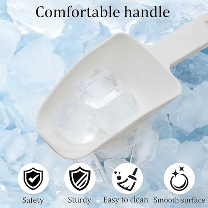 2Pcs Plastic Ice Scoop, Kitchen Scooper for Ice Maker, Ice Bucket, Bar, Freezer, Pet Food, Candy, Coffee Beans, Utility Food Scoop for Home, Party, Wedding, Restaurant (White) - color: White