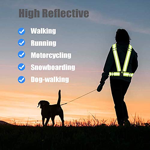 Reflective Vest Running Gear 3Pack, Adjustable Safety Vests High Visible Reflective Belt Straps - color: Pink,green,purple