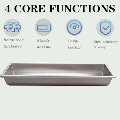 39in / 59in Livestock Water Trough Livestock Feeding Trough Large Capacity Self Filling with Float Valve Kit, Animal Stainless Steel Larger Automatic Waterer for Pig Sheep Horses,Silver,100cm - size: 100cm