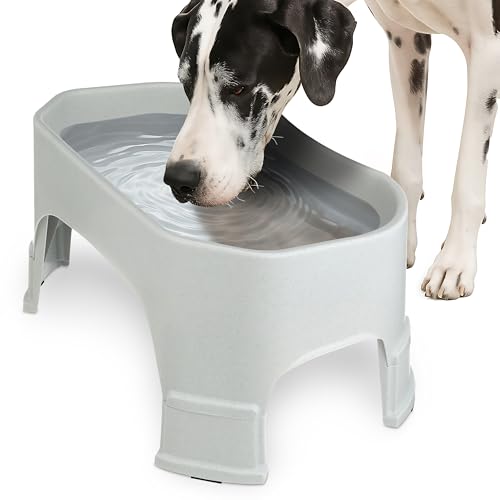 Neater Pet Brands Extra Large Water Bowl for Dogs, Elevated Outdoor Dog Water Bowl (2.25 Gallon XL Capacity), Big Trough Style Food Dish for Indoors or Outside, No Spill Large Dog Bowls, Vanilla Bean - color: Vanilla Bean, size: 2.25 Gallons