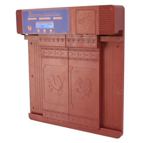 Automatic Chicken Coop Door Opener, Intelligent Double Open with Timer LED Display Solar Powered, with Anti Pinch Function, for Chickens Ducks Geese Poultry (Bronze) - color: Bronze