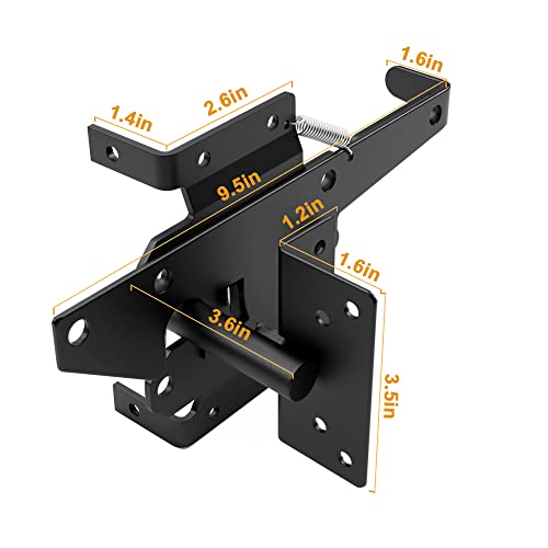 WINSOON Stainless Steel Self Closing Gate Hinge and Latch Hardware Kit, Heavy Duty Adjustable Tension Gate Hinges 4-Pack & 2-Automatic Latch, Gate Hardware Kit for Wood/Vinyl Fence Gate - style: 4 Pack Hinges & 2 Latches
