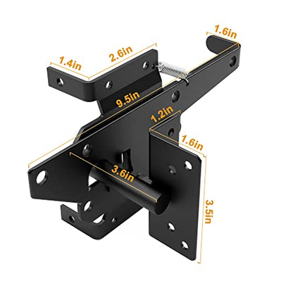 WINSOON Stainless Steel Self Closing Gate Hinge and Latch Hardware Kit, Heavy Duty Adjustable Tension Gate Hinges 2-Pack & 1-Automatic Latch, Gate Hardware Kit for Wood/Vinyl Fence Gate - style: 2 Pack Hinges & 1 Latch