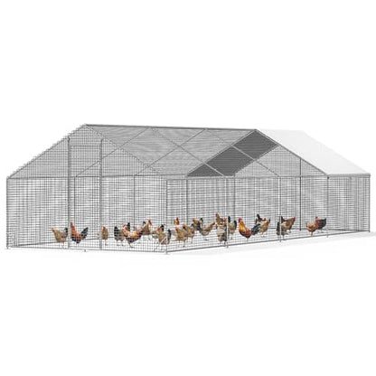 LEVELEVE Large Walk-in Chicken Coop with Chicken Run, Galvanized Poultry Enclosure with Waterproof Anti-UV Cover and Security Lock, Ideal for Rabbit, Duck, Backyard and Farm Yard，26.2'x 9.8'x 6.6' - size: 26.2'L x 9.8'W x 6.6'H