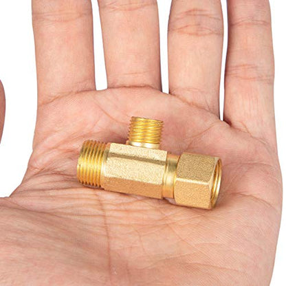 Brass Angle Stop Add-A-TeeValve, 3/8x 3/8x 3/8 (4 Pack) - size: 3/8x 3/8x 3/8 4 Pack Brass