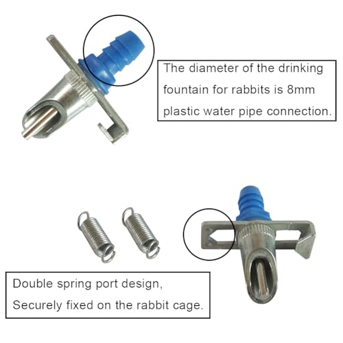Automatic Rabbit Watering System Kit, Rodent Poultry Watering System Bucket Connector Include 10 Nipple Drinker Feeders,ID 5/16'' Hose,Barb Valve Fitting to G 1/2'' Thread Connector