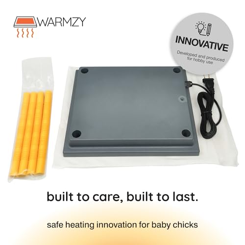 Hatching Time Warmzy 10"x12" Chick Heating Plate – Safe 20W Chicken Coop Heater for 20–25 Chicks with Adjustable Legs | Gentle Low-Heat Brooder Plate for Chicks, Durable Fire-Resistant Chicken Heater - size: 10'" x 12" for 20-25 Chicks