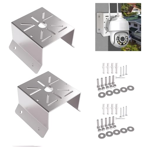 Universal Security Camera Corner Mount Bracket, Stainless Steel Wall Corner Holder for CCTV, Compatible with Arlo/Ring/Reolink RLA-BKC1, LED Stage Lights & Solar Panels, Silver, 2 Pack - size: 2 Pack