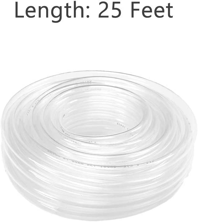 Eastrans 25ft x 5/32" 0.16in Clear Vinyl Tubing, Flexible Plastic PVC Tube | BPA Free and Non Toxic, UV / Chemical Resistant, Lightweight - size: ID 0.16 INCH, style: 25 Feet