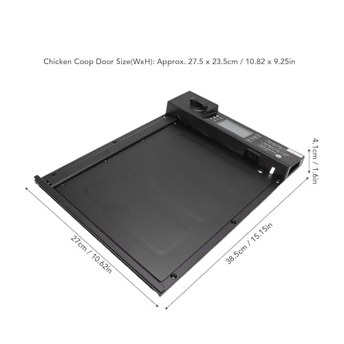 CCYLEZ Automatic Chicken Coop Door - Solar Powered with Timer & Light Sensor, Remote Control, 2000mAh Battery, AntiPinch Design, USB Charging, Wide Door