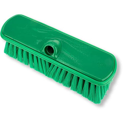 SPARTA Flo-Thru Heavy-Duty Deck Scrub Brush Nylon Bristled, Boat and Floor Scrub Broom with Protective Bumper for Floors and Large Equipment, Plastic, 9.5 Inches, Green - color: Green