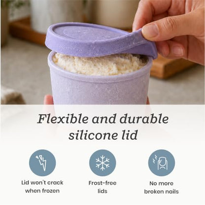 Starpack Freeze The Day Cute Small Ice Cream Freezer Containers (6-Pack, 13.5oz) - Single Serve with Silicone Lids - BPA-Free, Airtight, Reusable, Homemade Ice Cream, Frozen Yogurt, Lavender & Mint - color: Mint / Lavender, size: 6-Pack 13.5oz