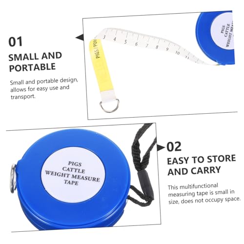 Animal Body Measuring Tape 2.5m for Cattle Pig Goat, Blue Girth and Weight Tape Measure for Livestock Farm Use Style