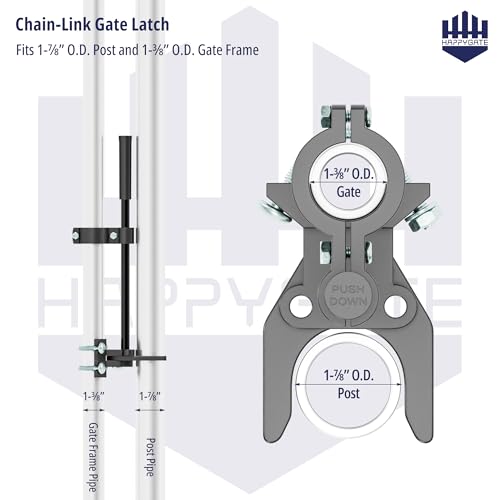 Pool Gate Latch, Auto Pool Gate Safety Latch for Chain Link Fence, Push Style Pool Gate Lock Chain Link Fence Gate Latch for Metal Gates, Outdoor Pool Safety (1-3/8"x1-7/8") - size: 1-3/8"x1-7/8"