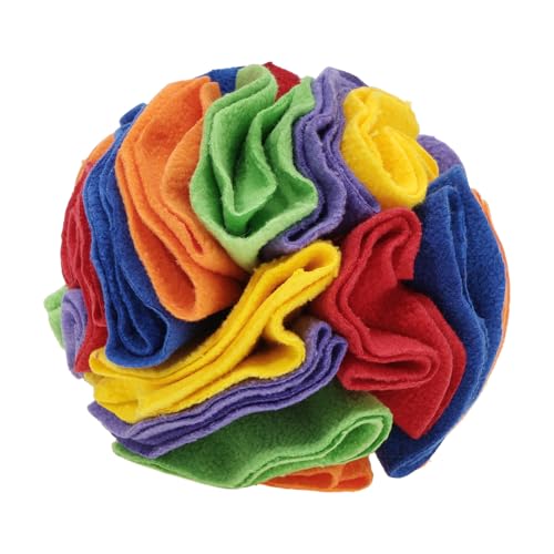 Snuffle Ball for Dogs, Designed for Small Breeds and Puppies, Interactive Dog Toys, Keeps Pets Busy with Storage Bag Machine Washable, S, Colorful - color: Rainbow, size: Small
