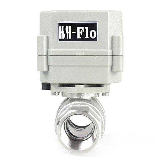 3/4" DN20 110-230VAC Normally Open CF8/Stainless Steel 304 Motorized Electrical Ball Valve With U.S. Plug (3/4 Inch, Normally Open) - color: Stainless Steel Normally Open, size: 3/4 Inch