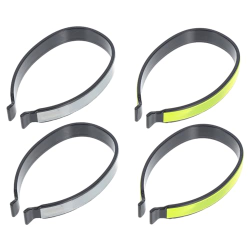 Mikikit 4pcs Reflective Cycling Trouser Clips Pant Leg Cuff Clips for High Visibility Biking Fishing Outdoor Activities Safety Ankle Straps for Enhanced Nighttime Visibility
