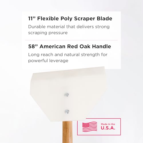 SCENIC ROAD Farm & Ranch Scraper Tool – Heavy Duty Ice Scraper with 11" Pull Blade & 58" Long Handle Floor Scraper – Metal Scraper for Driveway Ice, Barn, Paint or Wood – Made in USA (Model SR11) - size: 11-inch Poly