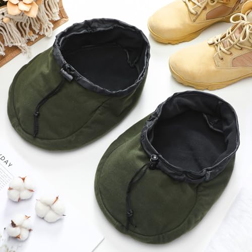 Insulated Boot Covers for Hunting Fishing Outdoor, Fleece Feet Warmer with Adjustable Drawstring and Interlayer for Heating Pads, for Men Women, Waterproof Hunting Boot Cover for Cold Weather