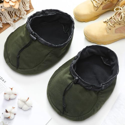 Insulated Boot Covers for Hunting Fishing Outdoor, Fleece Feet Warmer with Adjustable Drawstring and Interlayer for Heating Pads, for Men Women, Waterproof Hunting Boot Cover for Cold Weather