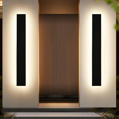 2PCS 40in Long LED Outdoor Wall Lights Dimmable Outdoor Wall Sconce 30W LED Linear Exterior Light Fixture for House Garage Courtyard, 3000K-6000k, Suit for US Standard Junction Box - size: 40in