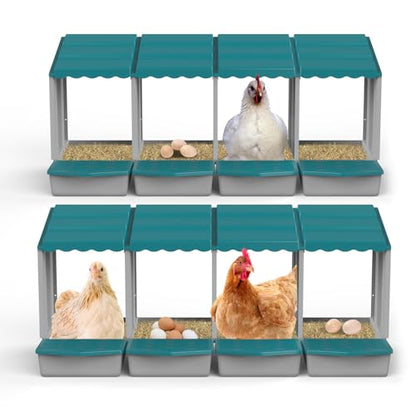 Nesting Boxes for Chickens, Chicken Nesting Boxes with Egg Collection & Perch for Easy Picking Protecting Eggs, Nesting Boxes for Laying Eggs with 8 Compartments - size: 8 Compartments