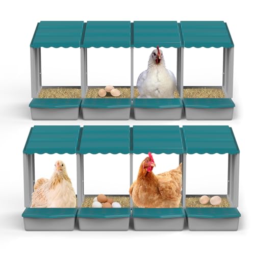 Nesting Boxes for Chickens, Chicken Nesting Boxes with Egg Collection & Perch for Easy Picking Protecting Eggs, Nesting Boxes for Laying Eggs with 8 Compartments - size: 8 Compartments
