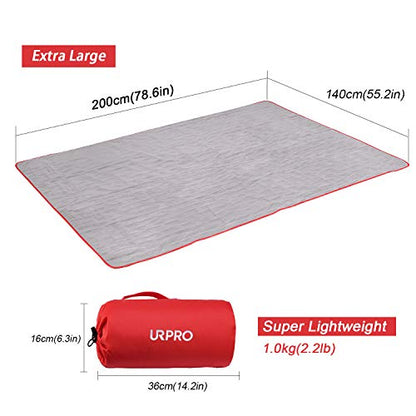 Waterproof Warm Fleece Outdoor Blanket Extra Large Lightweight Portable with Carry Bag for Stadium, Picnic, Camping, Beach, Dogs, Sofa - color: Red