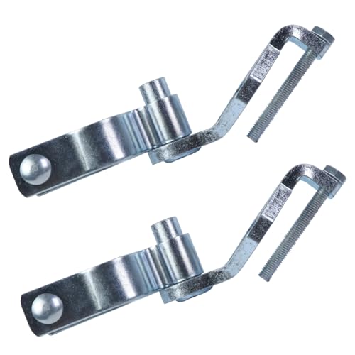 2-Pack T-Post Gate Hinge Kit for Chain Link Fence, Galvanized Steel 1-5/8" Female Hinge Pins with Hardware, 200+° Swing Easy Installation for Farm Garden Backyard Gate