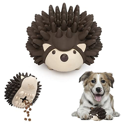 Bella Boo Pets Interactive Dog Toy for Strong Chewers - Freddy The Hedgehog All-in-One Treat Ball + Food Dispensing Slow Feeder Dog IQ Puzzle + Dental Chew Toy for Medium and Large Breed Dogs (Brown) - color: Brown