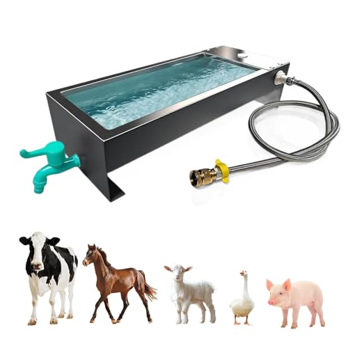 Self Filling Stainless Steel Livestock Water Trough,Stainless Steel Large Capacity Self Filling Animal Drinking Bowl,Automatic Water Replenishment,for Pigs,Cattle,Sheep and Horses