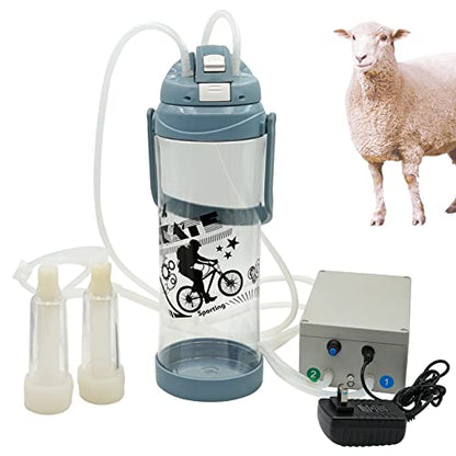 Milking Machine for Goats,Pulsation Vacuum Pump Milker Adjustable Speed Double Head Milker 3L/0.8 Gallon - style: Sheep