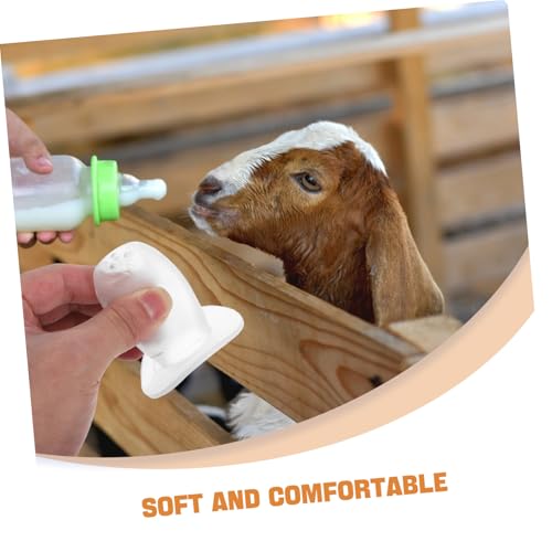 VICASKY 5pcs Nursing Teats for Young Animals Pet Feeding Nipples for Calves and Easy to and Replace Essential Feeding Supplies