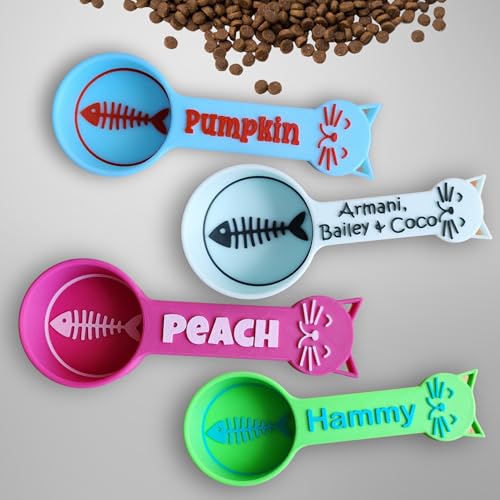 Personalized Cat Food Scoop, Cat Food Measuring Cup with Name, Kibble Scoop (24 oz - 3 cups) - size: 24 oz - 3 cups