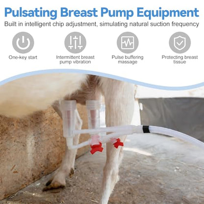 Cow Goat Milking Machine Electric Milker, Stainless Steel Bucket with Adjustable Pulsation Vacuum System, Portable Automatic Milking Machine for Small Farm and Home Dairy Ordeñadoras Lecheras (14L) - size: 14L
