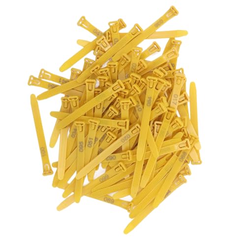 Zopsc Chicken Leg Rings, Numbered Identification Bands for Chicks, Pigeons, Ducks, Goose, Poultry Leg Bands with Numbers, Durable Poultry Identification Rings for Farm - color: Yellow