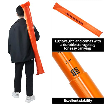 QWORK Load Height Measuring Stick - 15 Ft Adjustable Measuring Pole for Accurate Truck Load Transportation - Fiberglass Height Stick for Trucks, Car Haulers