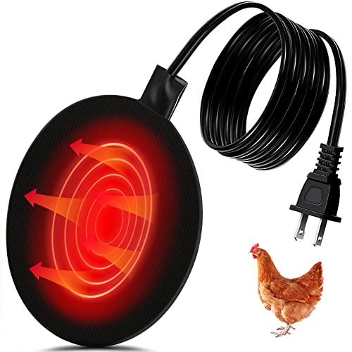 Hortsun Chicken Water Heater for Winter, Poultry Water Heater Base 120v 35w Silicone Heated Pad Chicken Waterer Heated Coop for Metal Bucket Stock Tank with 47.24 Inches Cord(Black) - color: Black