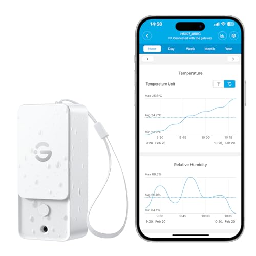 GoveeLife Outdoor Temperature and Humidity Sensor H5107 Replacement Kit (Does Not Support Bluetooth Connection; Requires Connection to 2.4GHz WiFi Gateway H5043 to Access Full Functionality) - style: 1 Sensor