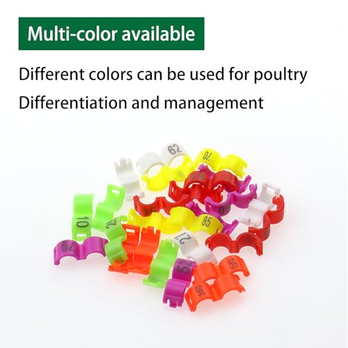 100Pcs 4mm Birds Leg Rings, Chicken Identification Band, Multicolor Quail Bands for Legs, Leg Bands Clip-on Rings for Birds Identification Pink 4.5mm