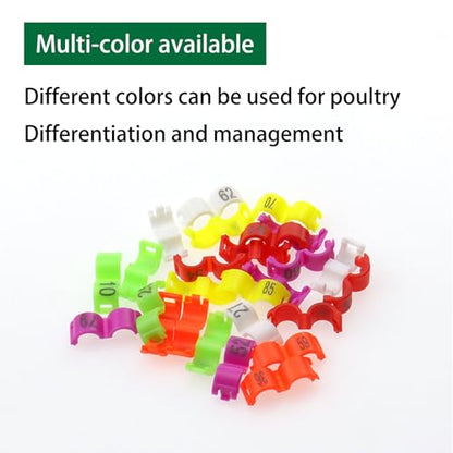 100Pcs 4mm Birds Leg Rings, Chicken Identification Band, Multicolor Quail Bands for Legs, Leg Bands Clip-on Rings for Birds Identification Pink 4.5mm