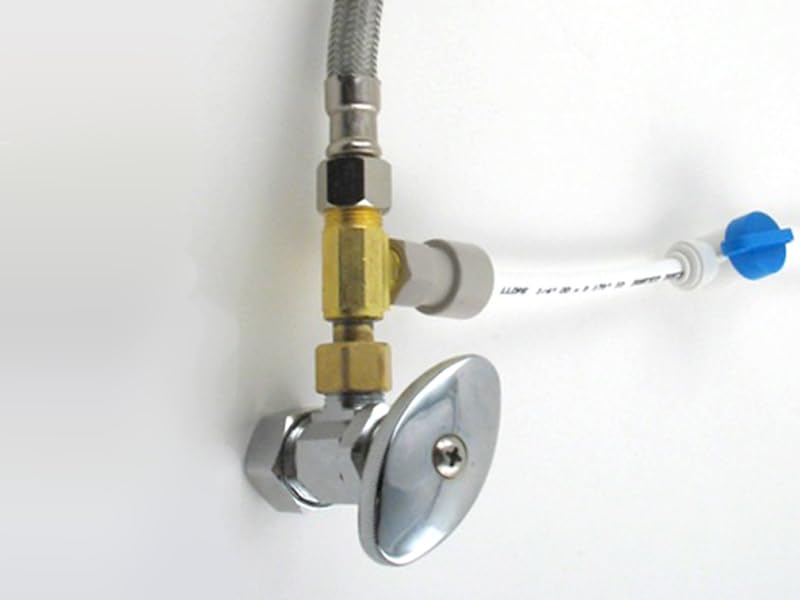 TT FLEX Brass Angle Stop Add-A-Tee Valve, 3/8 Inch Compression Inlet X 3/8 Inch Outlet, Pack of 4