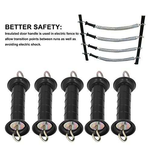 Milltrip 5Pcs Spring Gate Handle for Electric Fence, Insulated Livestock Grip, Tension Wire Hook for Cattle & Sheep Pasture