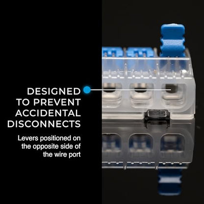 Ideal Electrical in-Sure Lever Wire Connector,12 AWG, 3-Port (30-35L23J), Jar of 350—Compact Releasable Connectors for Solid and Stranded Wires - size: Jar of 350, style: 3 Port / 12-24 AWG
