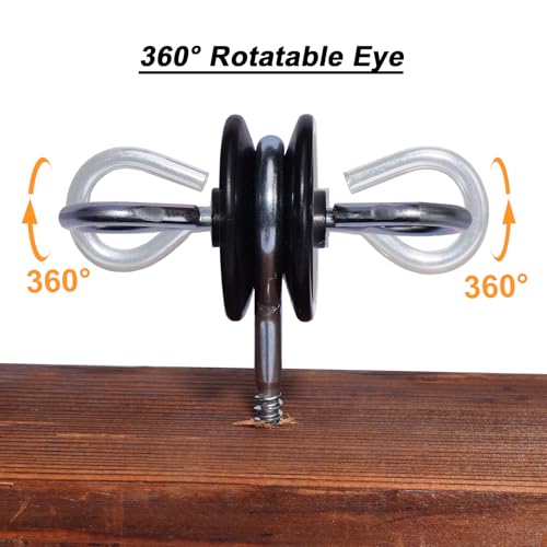 10 Pack Electric Fence Insulators, Wood Post Screw-in Anchors, 2-Ring Black Gate Handle Anchors