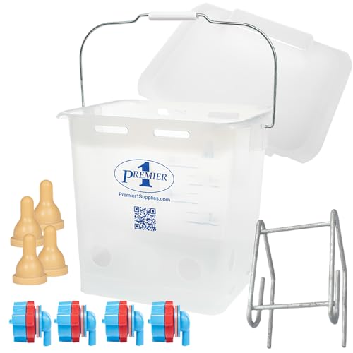 Premier 1 Lamb 'N' Goat Kid Prima Orphan Feeding Bucket (2.5 Gallon Square - 4 Holes) - size: 2.5 Gallon Square - 4 Holes