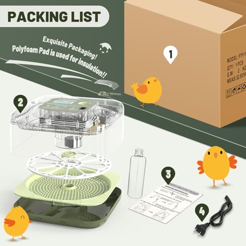 12 Egg Incubator with Automatic Egg Turning and Humidity Control, LED Egg Candling Light, Customized Incubation Days, Incubators for Hatching Eggs, Chicken Quail Parrot Pigeon Birds, Green - color: Green