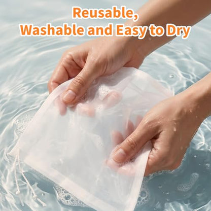 6 Pcs Nut Milk Bag Reusable, Dual Mesh Sizes (100 & 200) Nylon Strainer Bags for Almond Milk, Cold Brew Coffee, Juice, Tofu - 5.9x7.87 Inch Cheese Cloth Bags for Kitchen Straining
