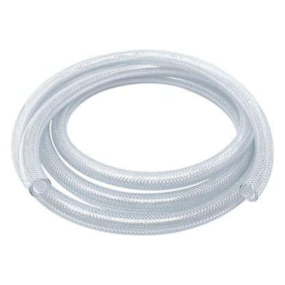 Gloxco Clear Braided PVC Tubing, Food Grade, Heavy Duty Reinforced Hose, 1/2" ID, 10 Ft Length - size: 1/2" x 10 Ft
