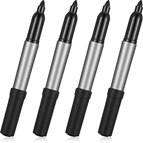 Tinlade 4 Pack Cattle Ear Tag Markers Bulk Livestock Ear Tag Marking Pen Black Ink Durable Cattle Marking Pen for Cow Sheep Horse Donkey Farm Animal Accessories Supplies